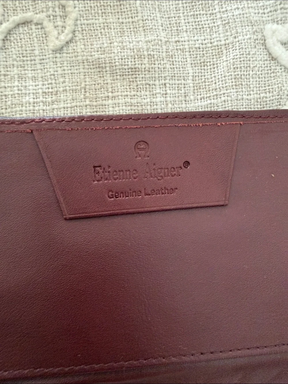 Etienne Aigner Vtg Brown/Burgundy Soft Leather Slim Bifold Cover For  Checkbook